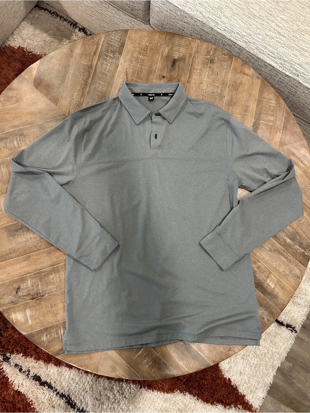 Men's Long-Sleeve Performance Polo Shirt - Gray